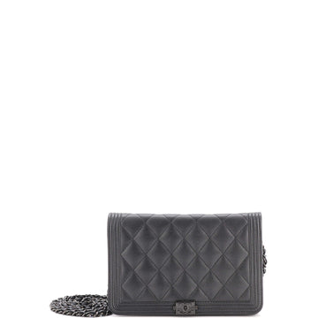 Chanel So Black Boy Wallet on Chain Quilted Caviar