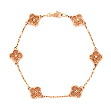 Van Cleef & Arpels Sweet Alhambra 6 Motifs Bracelet 18K Rose Gold
