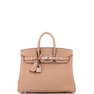 Hermes Birkin Handbag Brown Togo with Palladium Hardware 25