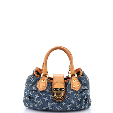 Louis Vuitton Pleaty Handbag Denim Small