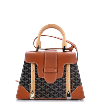 Goyard Saigon Top Handle Bag Coated Canvas with Leather PM