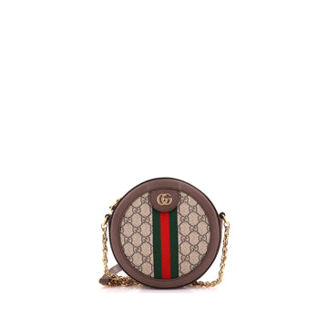 Gucci Ophidia Round Shoulder Bag GG Coated Canvas Mini