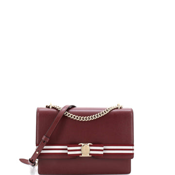 Salvatore Ferragamo Miss Vara Bow Crossbody Bag Leather with Grosgrain Medium