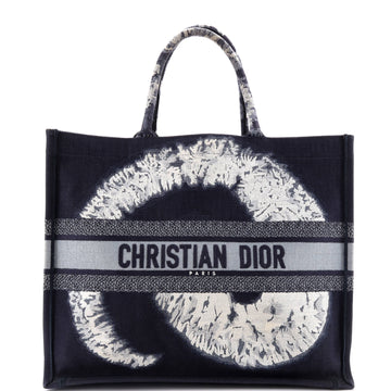 Christian Dior Book Tote Embroidered Canvas Large