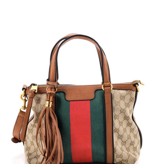 Gucci Rania Convertible Top Handle Bag Web GG Canvas Small