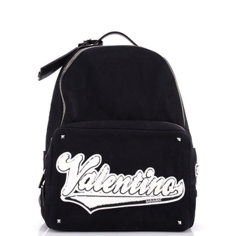 Valentino Garavani Logo Backpack Canvas with Applique Medium
