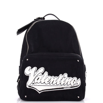 Valentino Garavani Logo Backpack Canvas with Applique Medium