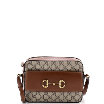 Gucci Horsebit 1955 Flap Pocket Camera Bag GG Coated Canvas and Leather Small