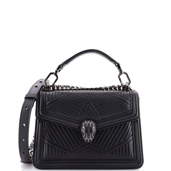 Bvlgari Serpenti Forever Top Handle Bag Quilted Leather Small