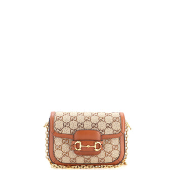 Gucci Horsebit 1955 Shoulder Bag Crystal Embellished GG Canvas Mini