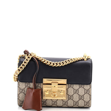 Gucci Padlock Shoulder Bag GG Coated Canvas and Leather Small