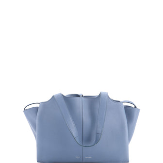 Celine Tri-Fold Shoulder Bag Grained Calfskin Small