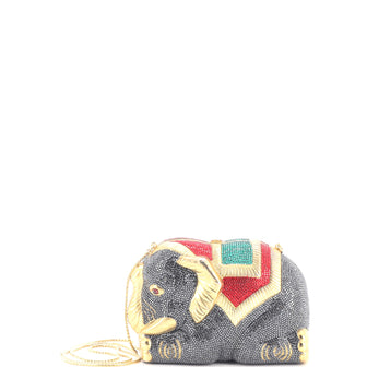 Judith Leiber Elephant Minaudiere Crystal Small