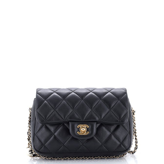 Chanel Single Chain Around Flap Bag Quilted Lambskin Small