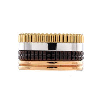 Boucheron Quatre Classique Ring 18K Tricolor Gold and PVD Large