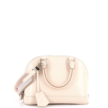 Louis Vuitton Alma Handbag Epi Leather with Logo Jacquard Strap BB