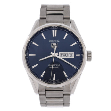 Tag Heuer Carrera Calibre 5 Day-Date Automatic Watch Stainless Steel 41