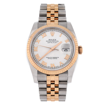 Rolex Oyster Perpetual Datejust Automatic Watch Stainless Steel and Rose Gold 36
