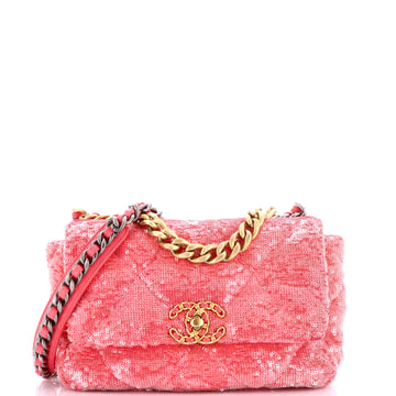 Chanel 19 Flap Bag Quilted Sequins Medium