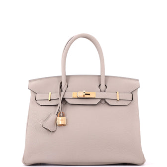 Hermes Birkin Handbag Grey Togo with Rose Gold Hardware 30