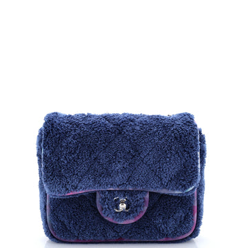 Chanel Classic Single Flap Bag Quilted Terry Cloth and Ribbon Small