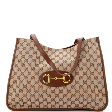 Gucci Horsebit 1955 Tote GG Canvas with Leather Medium