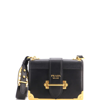 Prada Cahier Crossbody Bag Leather and Saffiano Leather Small