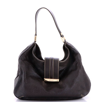 Gucci New Ladies Web Hobo Guccissima Leather Medium