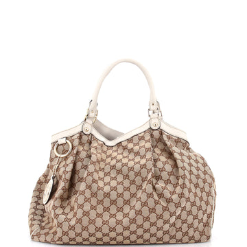 Gucci Sukey Tote GG Canvas with Leather Large