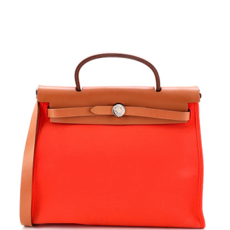 Hermes Herbag Zip Leather and Toile 31
