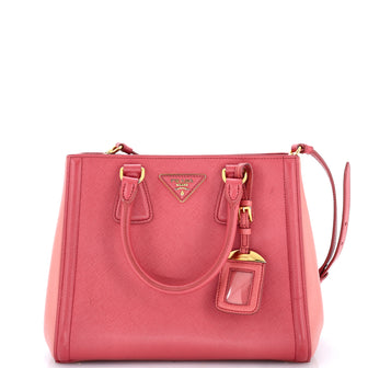 Prada Bicolor Lux Convertible Open Tote Saffiano Leather Small