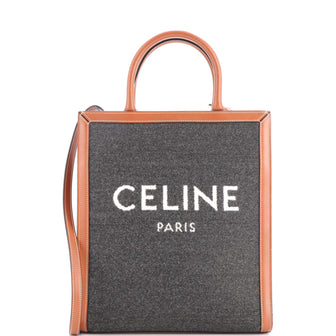 Celine Vertical Cabas Tote Felt with Leather Small