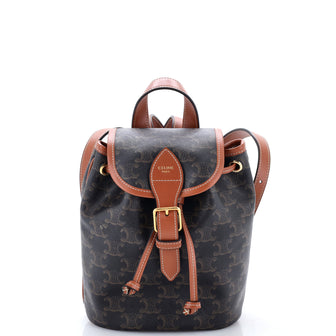 Celine Folco Backpack Triomphe Coated Canvas Mini