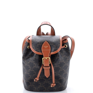 Celine Folco Backpack Triomphe Coated Canvas Mini