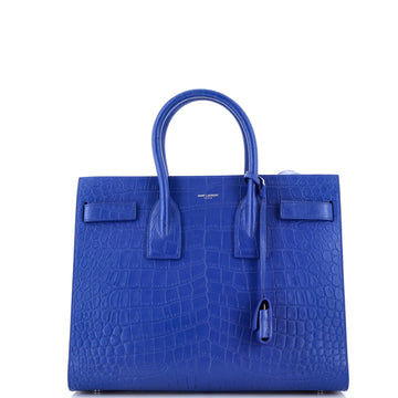 Saint Laurent Sac de Jour Bag Crocodile Embossed Leather Small
