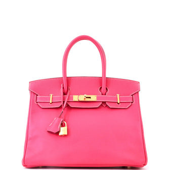 Hermes Birkin Handbag Pink Epsom with Gold Hardware 30