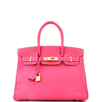 Hermes Birkin Handbag Pink Epsom with Gold Hardware 30