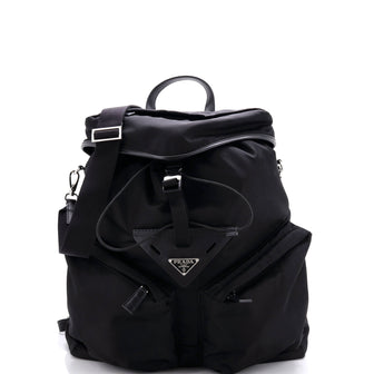 Prada Triangle Convertible Backpack Re-Nylon with Leather