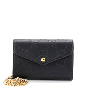 Gucci Envelope Wallet on Chain Guccissima Leather