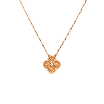 Van Cleef & Arpels Vintage Alhambra Pendant Necklace 18K Rose Gold