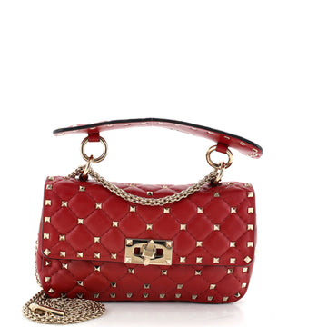 Valentino Garavani Rockstud Spike Flap Bag Quilted Leather Small