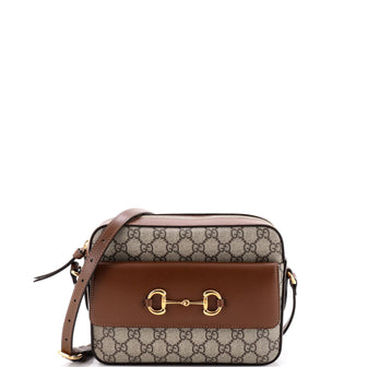 Gucci Horsebit 1955 Flap Pocket Camera Bag GG Coated Canvas and Leather Small