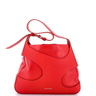 Salvatore Ferragamo Cut Out Adjustable Shoulder Bag Leather Medium
