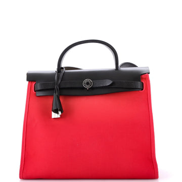 Hermes Herbag Zip Leather and Toile 31