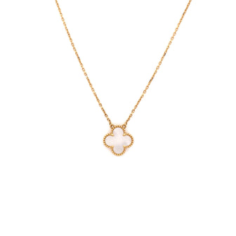 Van Cleef & Arpels Vintage Alhambra Pendant Necklace 18K Yellow Gold and Mother of Pearl