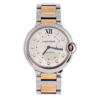 Cartier Ballon Bleu de Cartier Automatic Watch Stainless Steel and Rose Gold with Diamond Markers 36