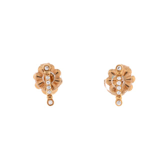 Tiffany & Co. Fleur de Lis Key Bar Earrings 18K Rose Gold and Diamonds