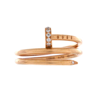 Cartier Juste un Clou Double Ring 18K Rose Gold and Diamonds Small