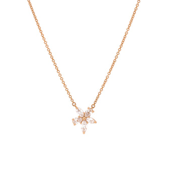 Tiffany & Co. Victoria Mixed Cluster Pendant Necklace 18K Rose Gold with 5 Diamonds