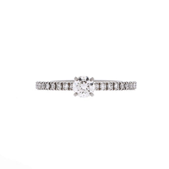 Cartier Etincelle de Cartier Solitaire Ring Platinum with RBC Diamond and Pave Diamonds F/VVS2 0.20CT